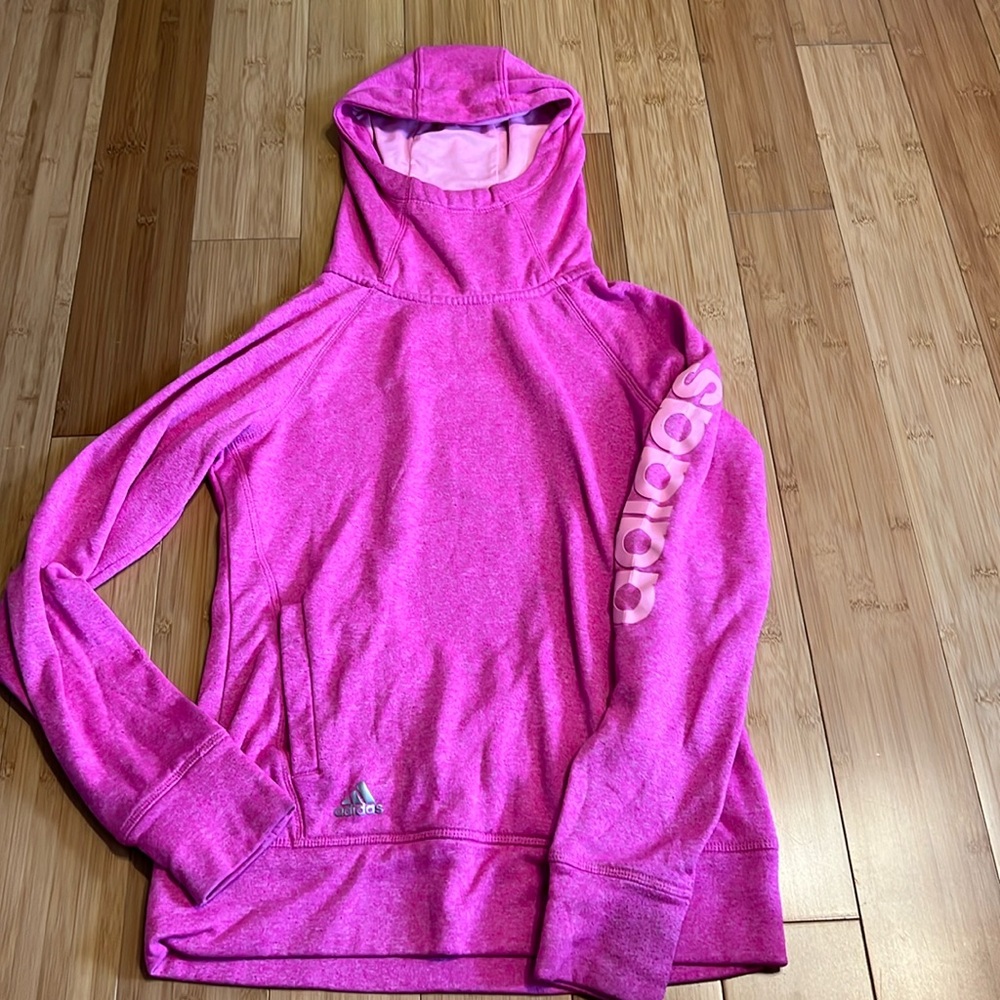 Girls pink Adidas sweatshirt.